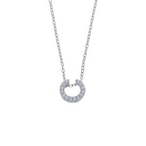 Estate JCM Sterling Silver 925 Cubic Zirconia Pendant Necklace 18"
